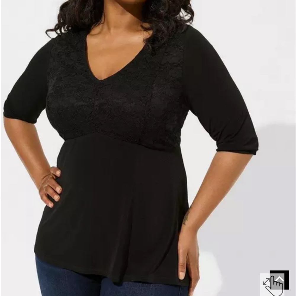 Torrid Elegant Black Lace Women's Top